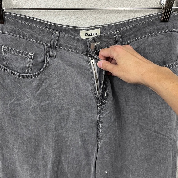 New L’Agence Alicent High Rise Wide Leg Jeans Solace Gray Lightweight Sz 30 - Picture 6 of 14